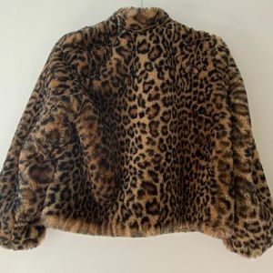 Zara leopard print fraux fur coat